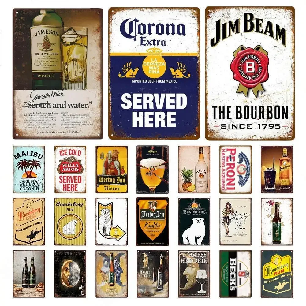 Wine Beer Brand - MALIBU 레트로 맥주 브랜드 와인 금속