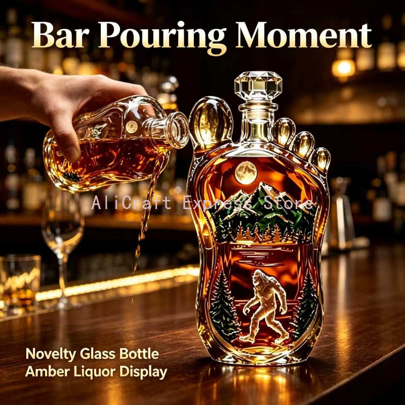Wine Beer And Spirits - 빅풋 발자국 위스키 디캔터, 야생 사스콰치