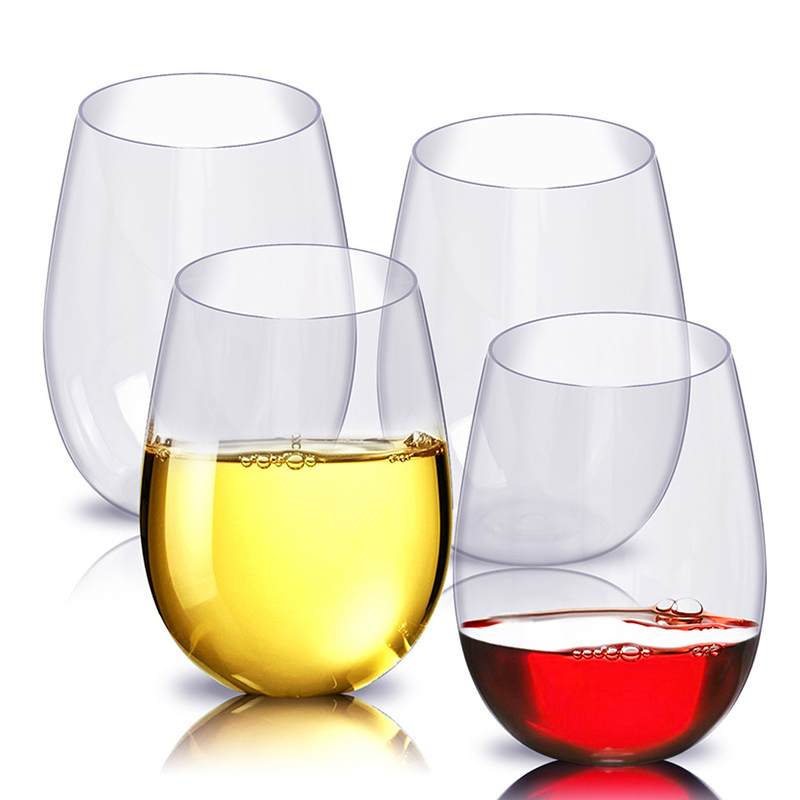 Wine In Beer Glass - 2/4개 깨지지 않는 플라스틱 와인잔 360/480ML