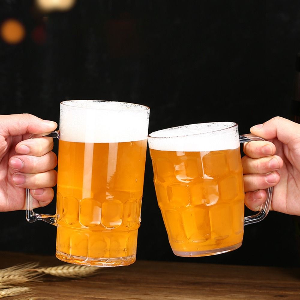 Wine In Beer Glass - 창의적인 모조 유리 플라스틱 맥주잔 손잡이가
