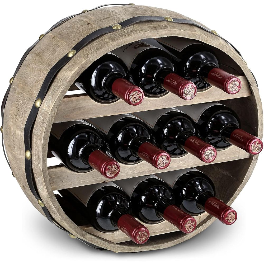 Wine Rack Wall Mount - 천연 나무 산업용 벽걸이형 와인통 홀더