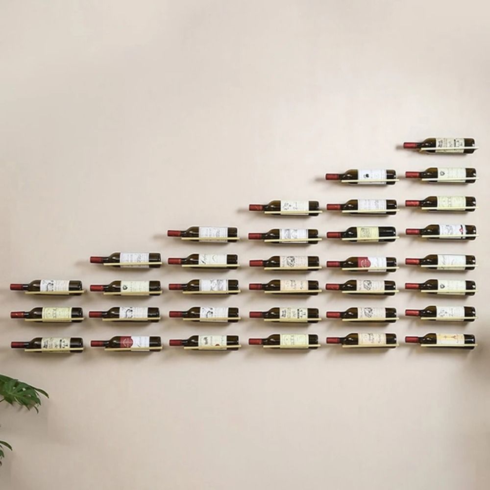 Wine Rack Wall Mount - 벽걸이형 금속 와인랙 블랙/골드 와인병 홀더,