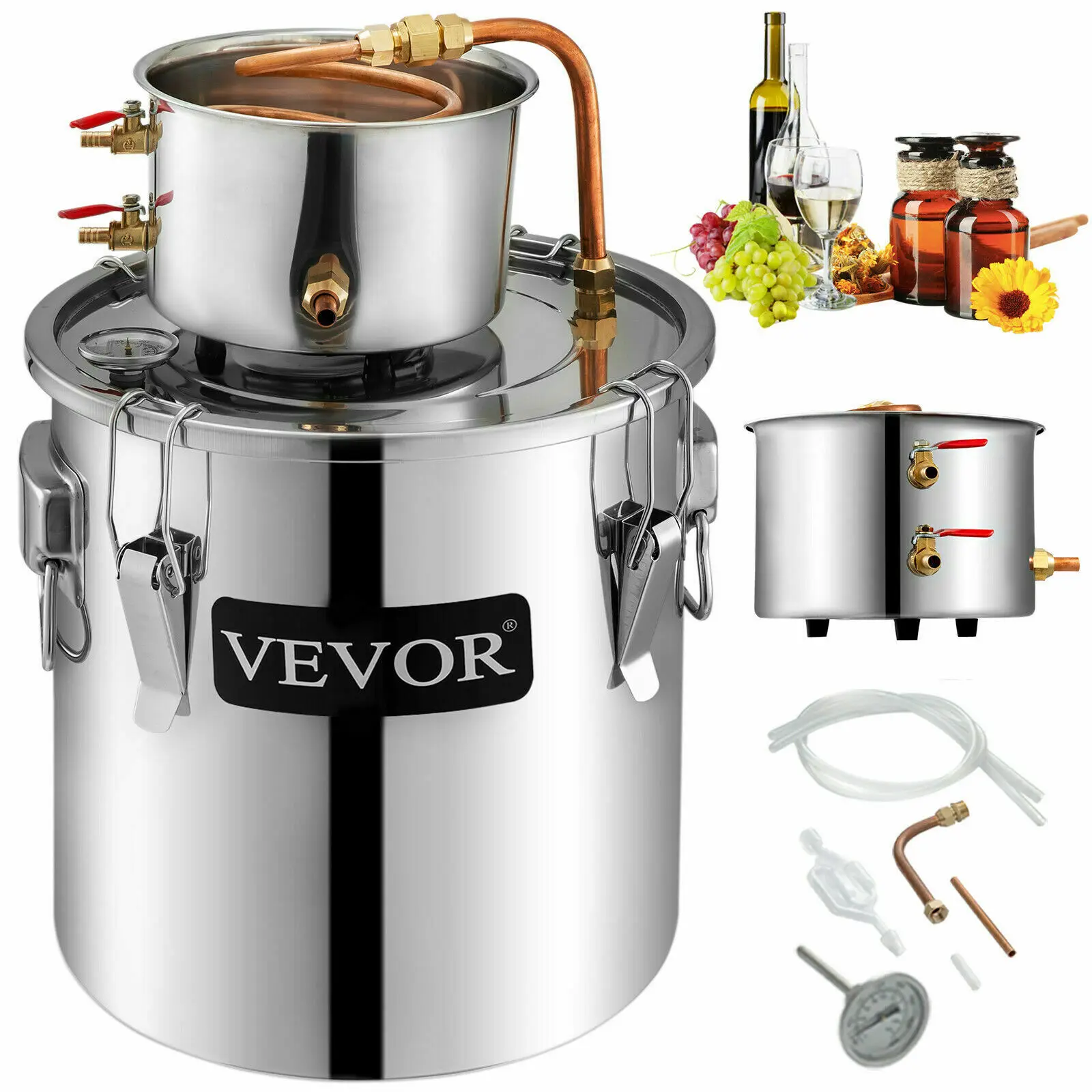 Wine Beer Distillation - SIHAO 증류기 알람빅 문샤인 5갤런(21리터) 알코올