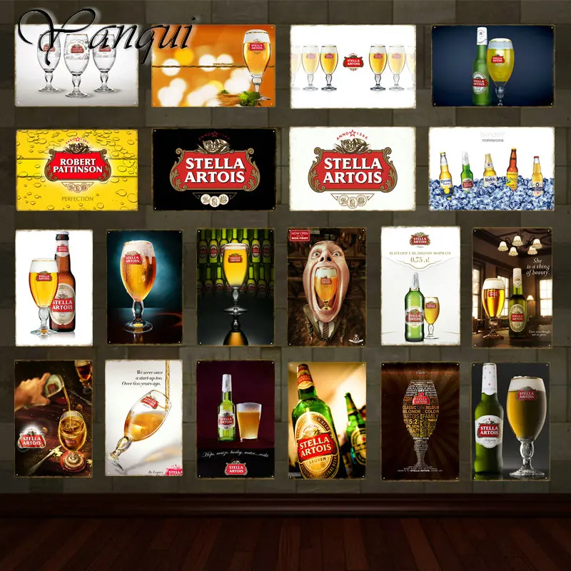 Wine Beer Brand - 레트로 와인 맥주 브랜드 스텔라 아르투아