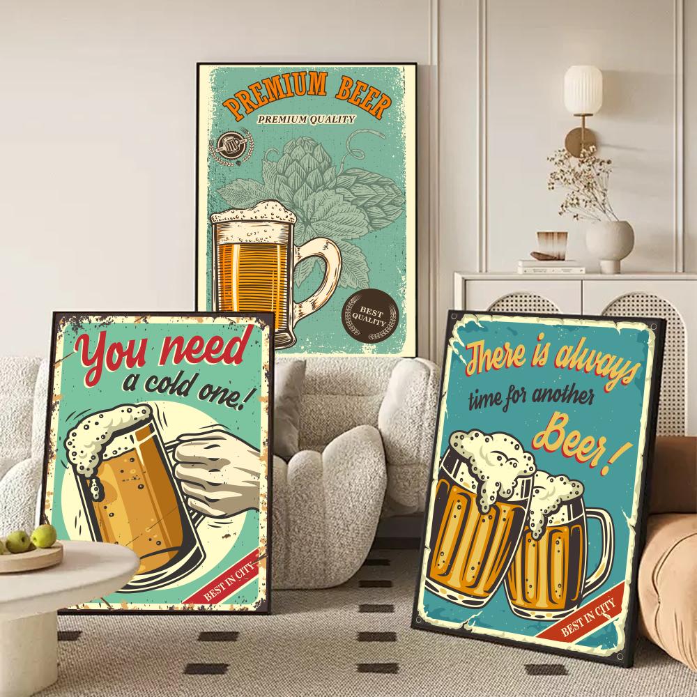 맥주 와인 복고풍 스타일 그림 서예 주름 방지 캔버스  - Wine Beer Photo 리뷰 및 가격