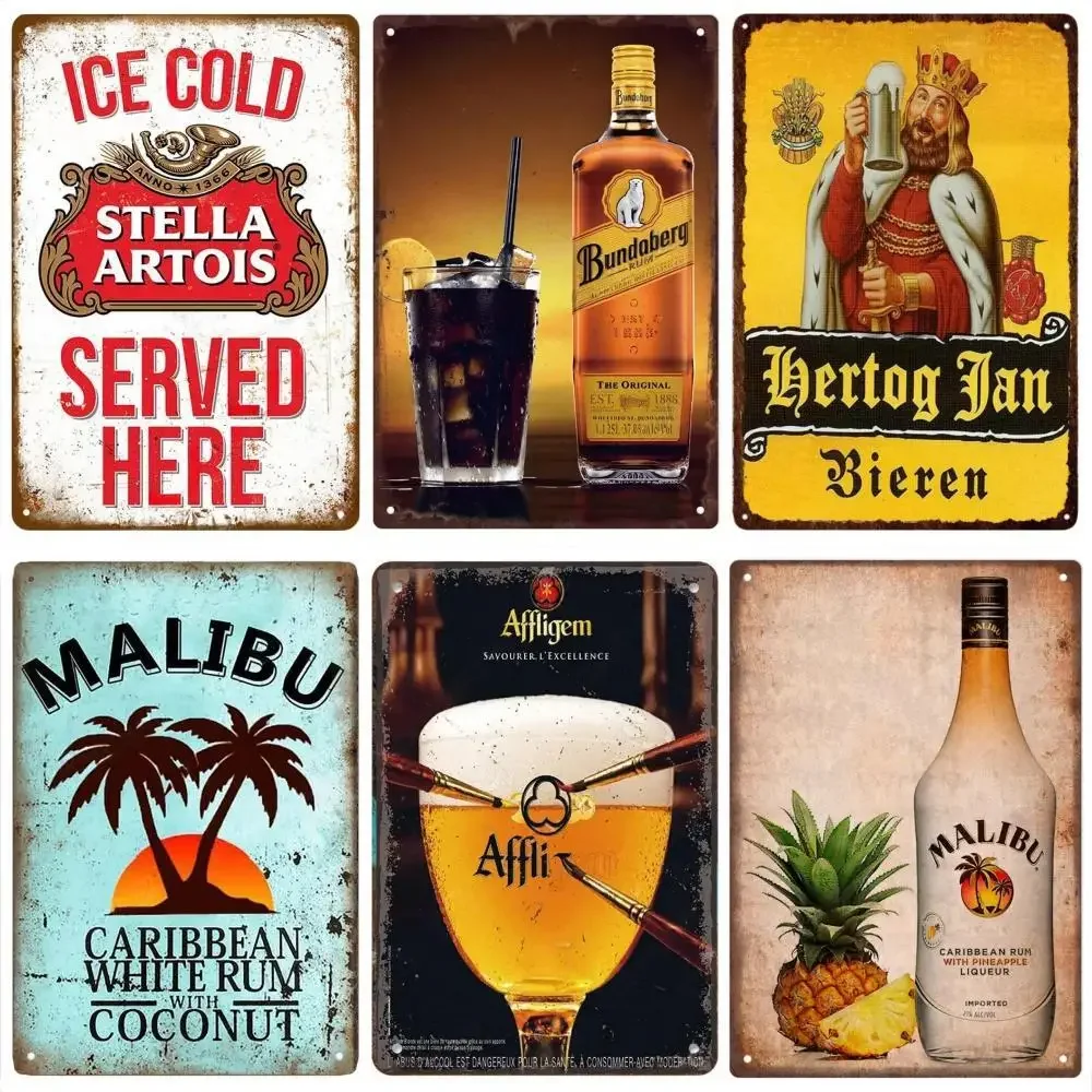 MALIBU 레트로 맥주 브랜드 와인 금속 포스터, 위 - Wine Beer Brand 리뷰 및 가격