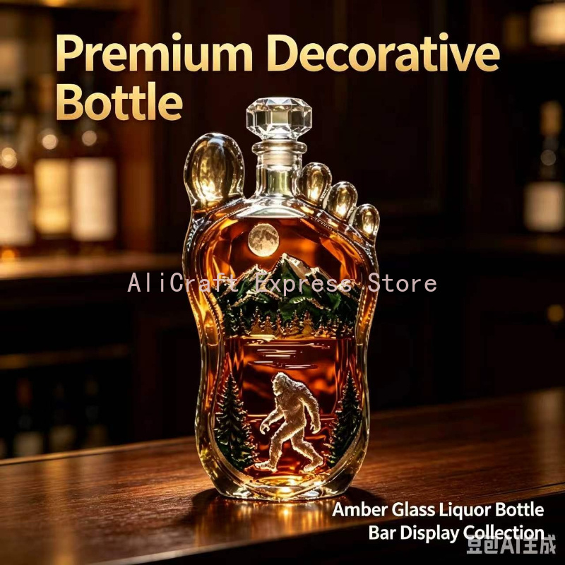빅풋 발자국 위스키 디캔터, 야생 사스콰치 유리 주류병 - Wine Beer And Spirits 리뷰 및 가격