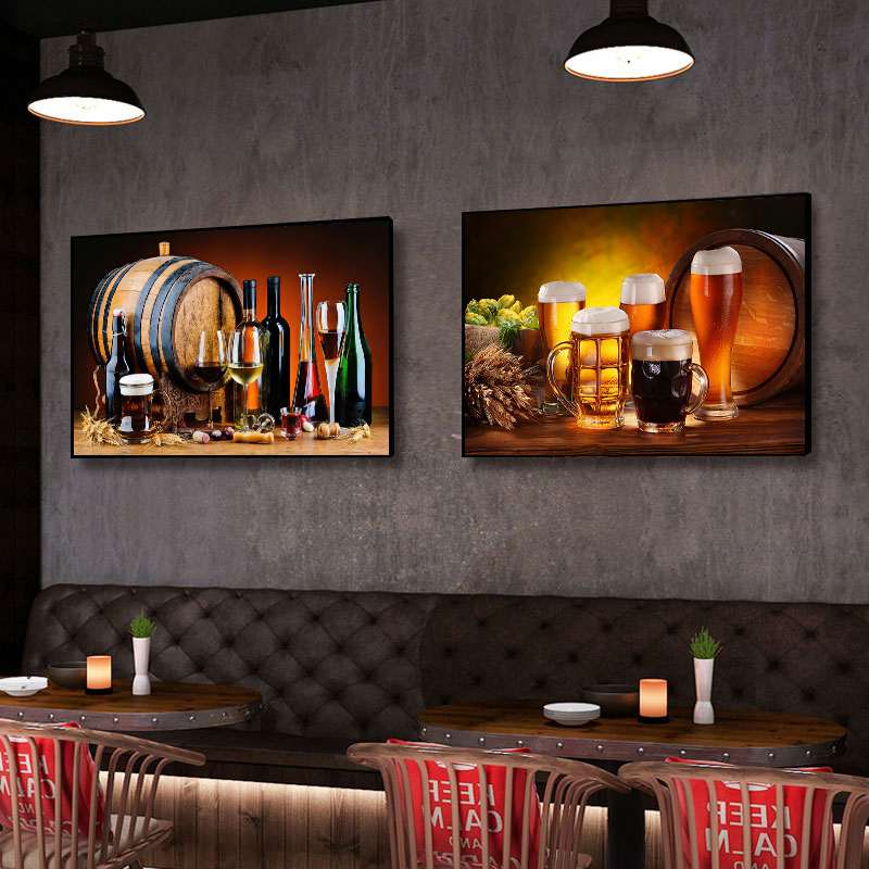 주방 바 레드 와인 포도 맥주 병 캔버스 그림 정물화  - Wine Beer Bar 리뷰 및 가격