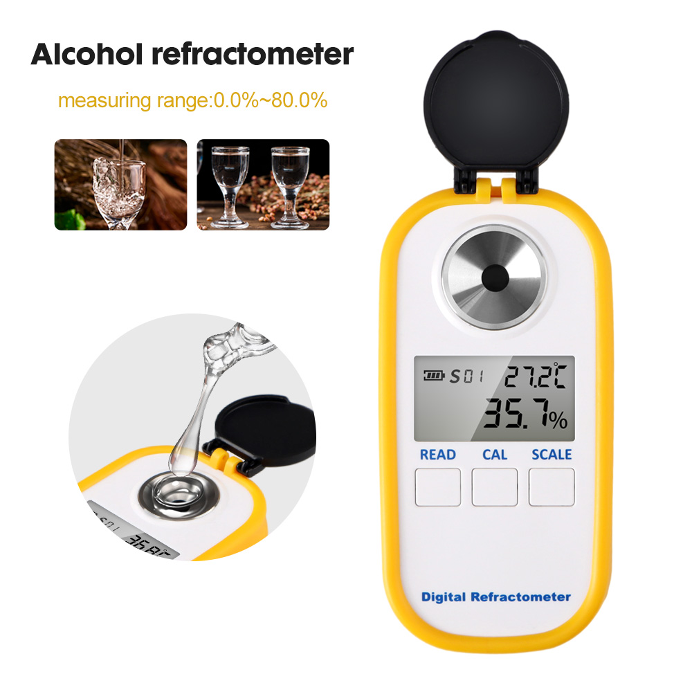 디지털 알코올 굴절계 0-80% 고정밀 LCD 디스플레 - Wine Beer Spirit 리뷰 및 가격