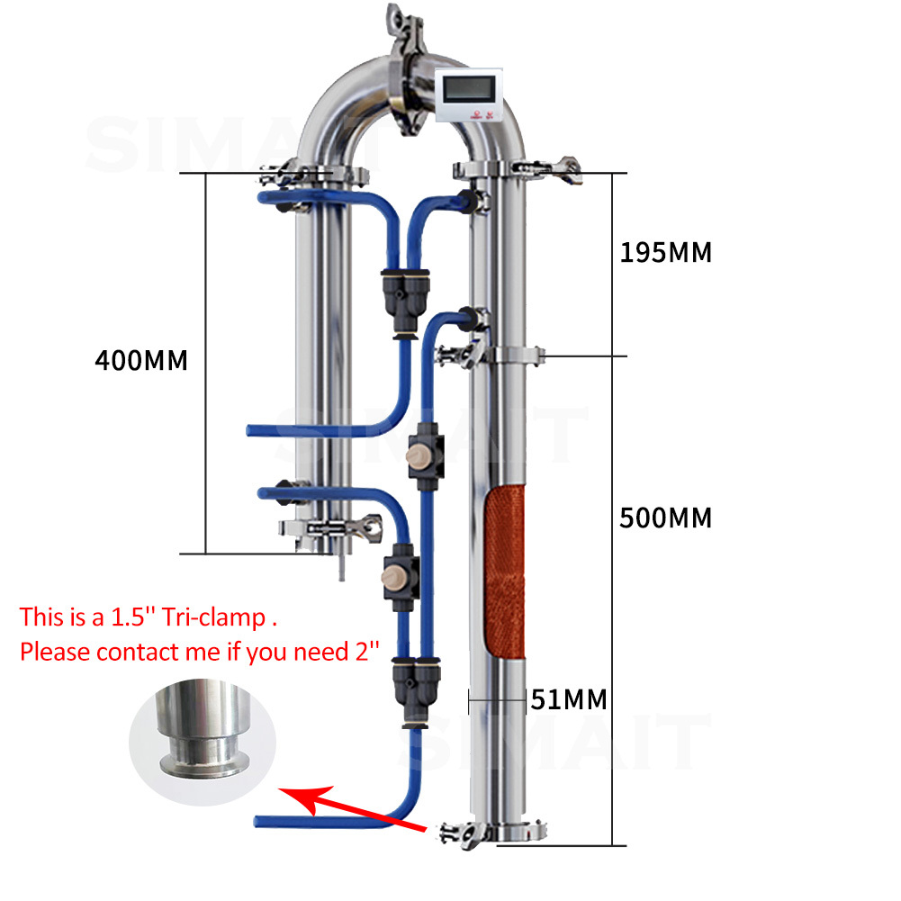 2인치 증류 컬럼과 2인치 바닥 클램프가 있는 가정용  - Wine Beer Distillation 리뷰 및 가격