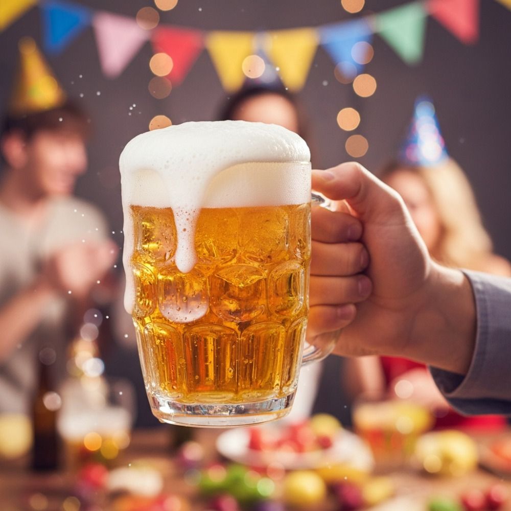 창의적인 모조 유리 플라스틱 맥주잔 손잡이가 있는 투명 - Wine In Beer Glass 리뷰 및 가격