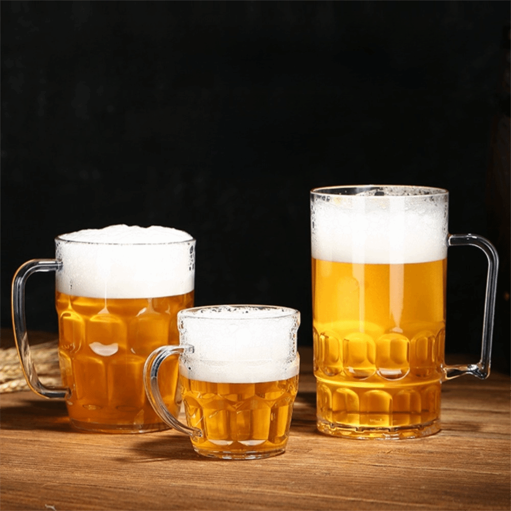창의적인 모조 유리 플라스틱 맥주잔 손잡이가 있는 투명 - Wine In Beer Glass 리뷰 및 가격