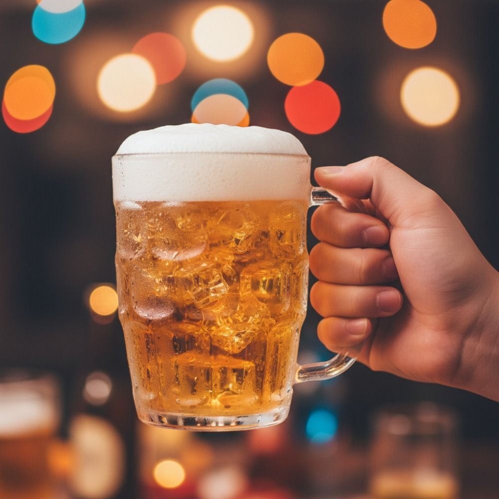 창의적인 모조 유리 플라스틱 맥주잔 손잡이가 있는 투명 - Wine In Beer Glass 리뷰 및 가격