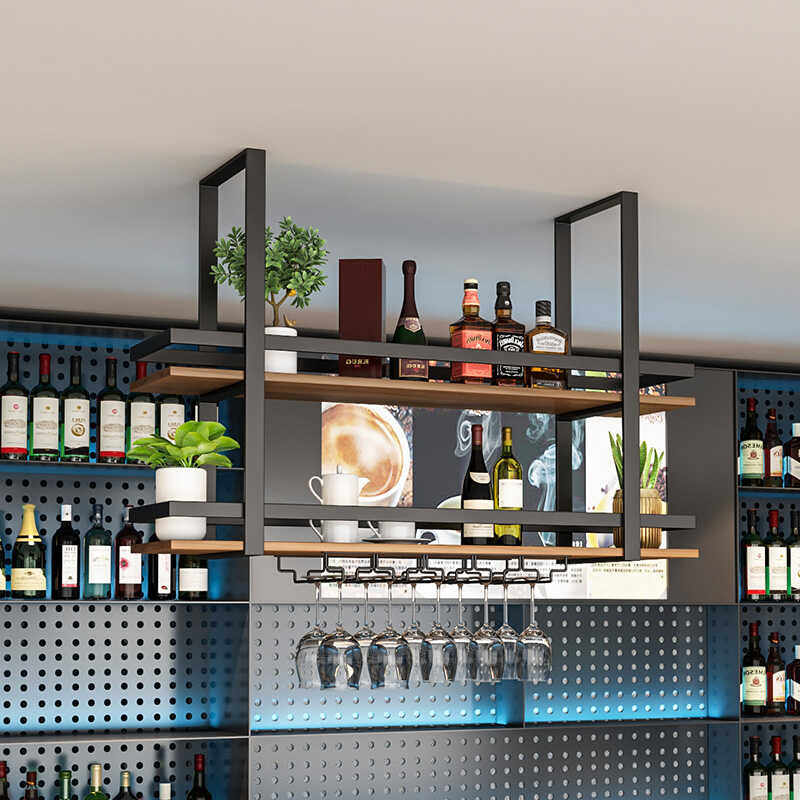 심플한 금속 단조 철제 행거 선반 바 주방 천장 걸이형 - Wine Rack Wall Mount 리뷰 및 가격