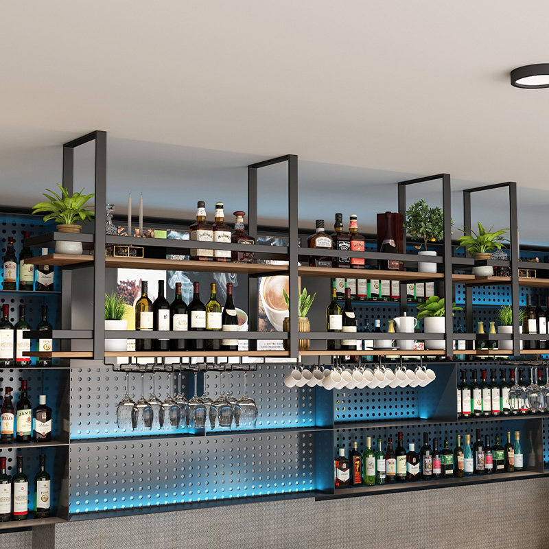 심플한 금속 단조 철제 행거 선반 바 주방 천장 걸이형 - Wine Rack Wall Mount 리뷰 및 가격