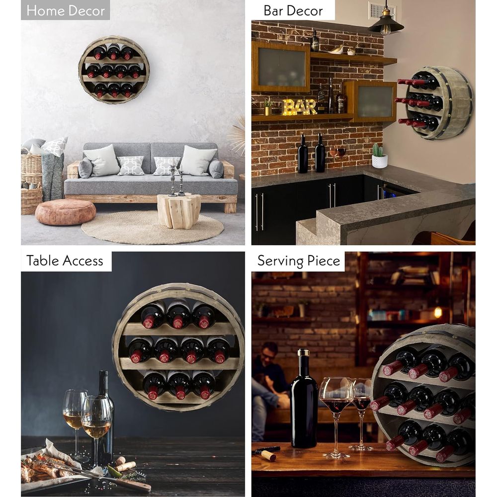 천연 나무 산업용 벽걸이형 와인통 홀더 (10병용),  - Wine Rack Wall Mount 리뷰 및 가격