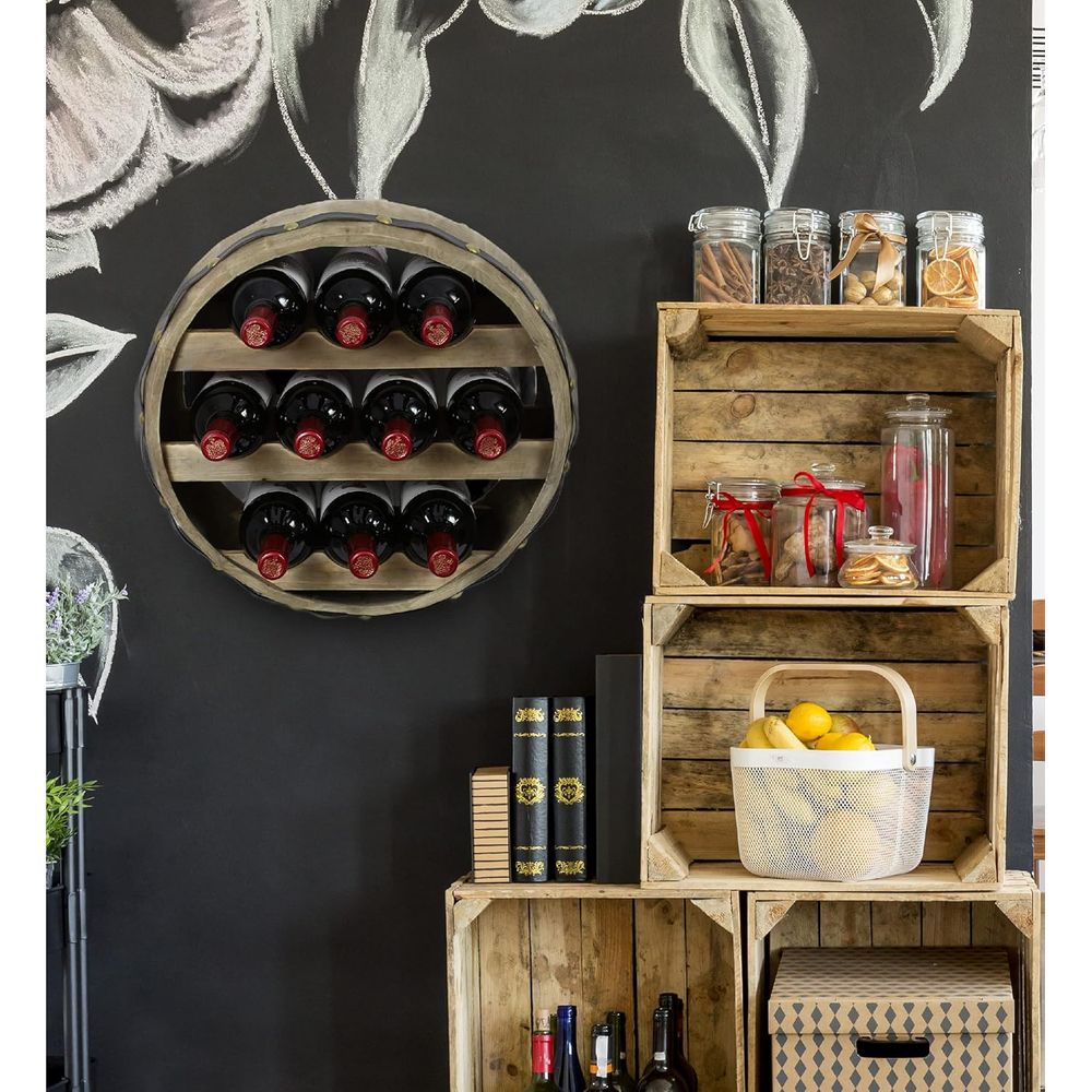 천연 나무 산업용 벽걸이형 와인통 홀더 (10병용),  - Wine Rack Wall Mount 리뷰 및 가격