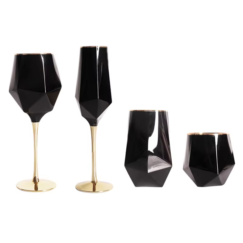 순수 블랙 크리스탈 골든 에지 와인 잔, 럭셔리 불규칙 - Wine In Beer Glass 리뷰 및 가격