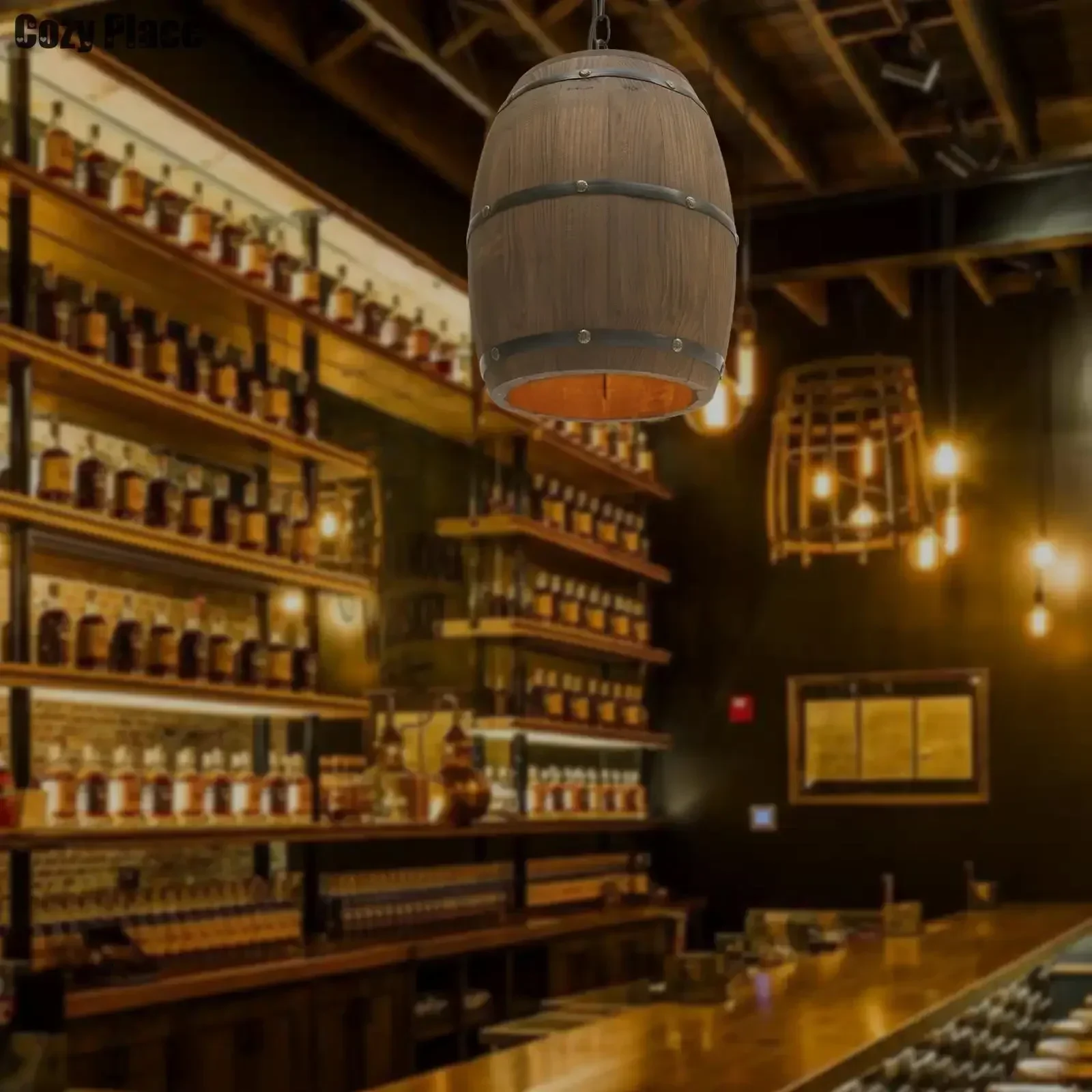 소박한 빈티지 샹들리에 나무 펜던트 조명 와인 배럴 행 - Wine & Beer Unlimited Spirits Photos 리뷰 및 가격